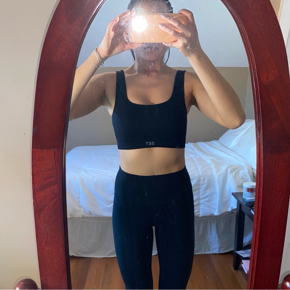 Set Active Black Sports Bra